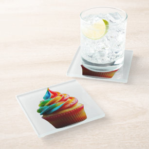 SlipperyJoe's schwindelerregender Regenbogen-Cupca Glasuntersetzer