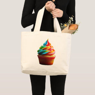 SlipperyJoe's schwindelerregender Regenbogen-Cupca Jumbo Stoffbeutel