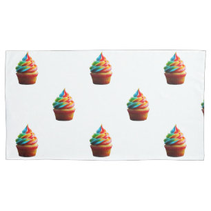 SlipperyJoe's schwindelerregender Regenbogen-Cupca Kissenbezug