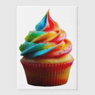 SlipperyJoe's schwindelerregender Regenbogen-Cupca Pergament Einladungen