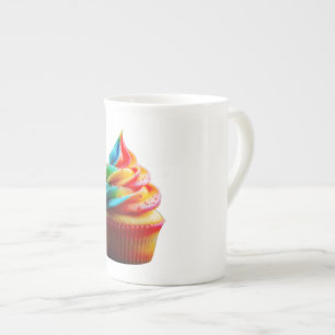SlipperyJoe's schwindelerregender Regenbogen-Cupca Porzellantasse