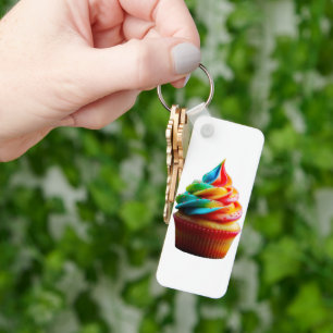 SlipperyJoe's schwindelerregender Regenbogen-Cupca Schlüsselanhänger