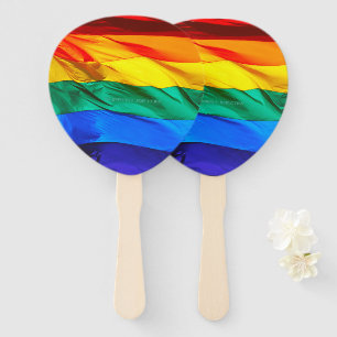 SlipperyJoe's schwule Regenbogenflagge weht rot or Fächer