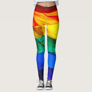 SlipperyJoe's schwule Regenbogenflagge weht rot or Leggings