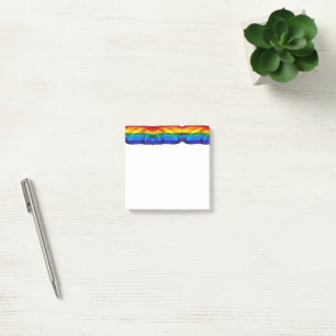 SlipperyJoe's schwule Regenbogenflagge weht rot or Post-it Klebezettel