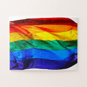 SlipperyJoe's schwule Regenbogenflagge weht rot or Puzzle