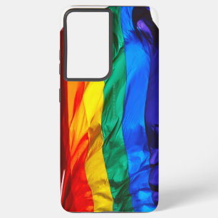 SlipperyJoe's schwule Regenbogenflagge weht rot or Samsung Galaxy Hülle