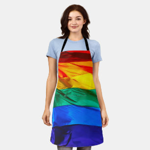SlipperyJoe's schwule Regenbogenflagge weht rot or Schürze