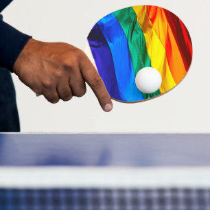 SlipperyJoe's schwule Regenbogenflagge weht rot or Tischtennis Schläger