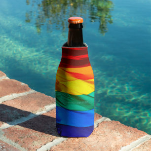 SlipperyJoe's schwule Regenbogenflagge winkt rot o Flaschenkühler