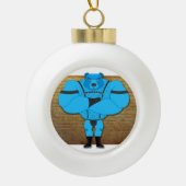 SlipperyJoe's schwuler Muskel Bär Cartoon, während Keramik Kugel-Ornament (Vorderseite)