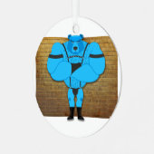 SlipperyJoe's schwuler Muskel Bär Cartoon, während Ornament Aus Metall (Vorderseite links)