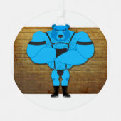 SlipperyJoe's schwuler Muskel Bär Cartoon, während Ornament Aus Metall (Vorderseite)