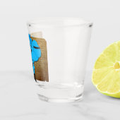 SlipperyJoe's schwuler Muskel Bär Cartoon, während Schnapsglas (Rechts)