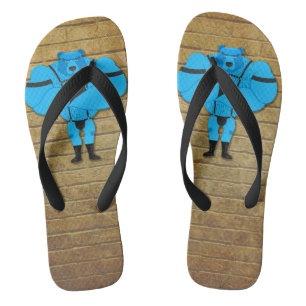SlipperyJoe's schwuler Muskelbär Cartoon Tanga Led Badesandalen