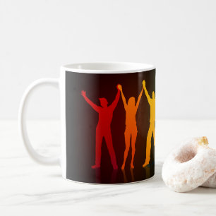 Slipperyjoe's sechs stehende Silhouetten mit erhob Kaffeetasse