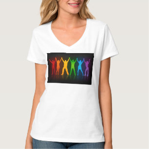 Slipperyjoe's sechs stehende Silhouetten mit erhob T-Shirt