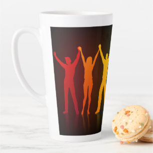 Slipperyjoes sechs stehende Silhouetten mit erhobe Milchtasse
