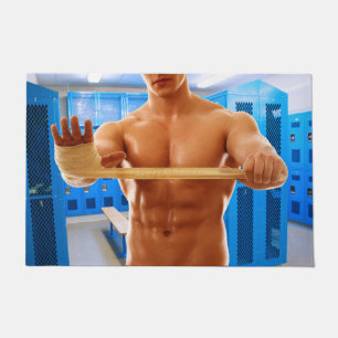 SlipperyJoe's shirtless muskulöser Mann Abs Brust Fußmatte
