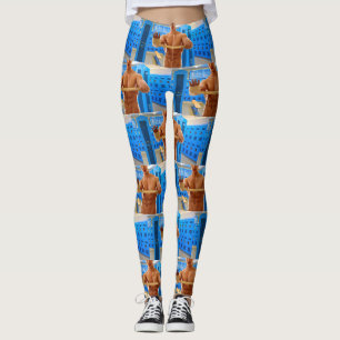 SlipperyJoe's shirtless muskulöser Mann Abs Brust  Leggings