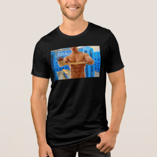 SlipperyJoe's shirtless muskulöser Mann Abs Brust  Tri-Blend Shirt