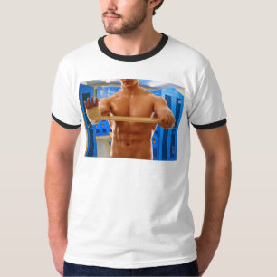 SlipperyJoe's shirtloser muskulöser Mann Bauch Bru T-Shirt