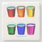 SlipperyJoe's Shot Brille flüssige Stolz Farben ce Steinuntersetzer (Vorderseite)