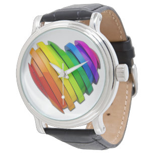 SlipperyJoe's skulpturales dreidimensionales Herz Armbanduhr