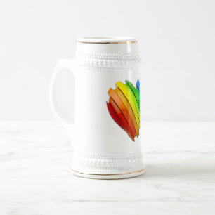 SlipperyJoe's skulpturales dreidimensionales Herz Bierglas