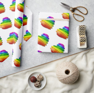 SlipperyJoe's skulpturales dreidimensionales Herz Geschenkpapier