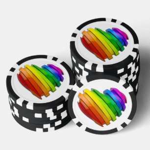 SlipperyJoe's skulpturales dreidimensionales Herz Pokerchips