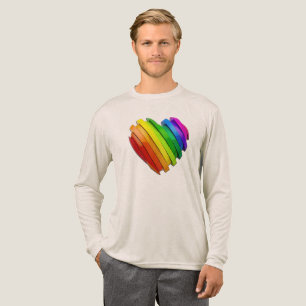 SlipperyJoe's skulpturales dreidimensionales Herz Tri-Blend Shirt