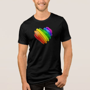 SlipperyJoe's skulpturales dreidimensionales Herz Tri-Blend Shirt
