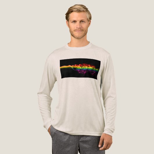 SlipperyJoe's smoke vivid rainbow-colors celebrate Tri-Blend Shirt (Volle Vorderseite)