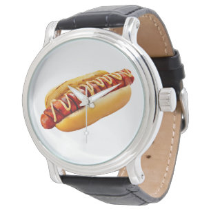 SlipperyJoe's Sommer-BBQ-Vibe-Hotdog in weichem Br Armbanduhr
