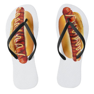 SlipperyJoe's Sommer-BBQ-Vibe-Hotdog in weichem Br Badesandalen