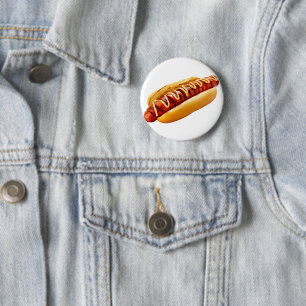 SlipperyJoe's Sommer-BBQ-Vibe-Hotdog in weichem Br Button