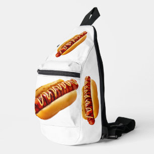 SlipperyJoe's Sommer-BBQ-Vibe-Hotdog in weichem Br Crossbody Bag