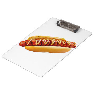 SlipperyJoe's Sommer-BBQ-Vibe-Hotdog in weichem Br Klemmbrett