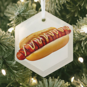 SlipperyJoe's Sommer-BBQ-Vibe-Hotdog in weichem Br Ornament Aus Glas