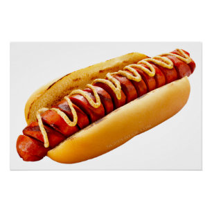 SlipperyJoe's Sommer-BBQ-Vibe-Hotdog in weichem Br Poster