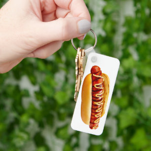SlipperyJoe's Sommer-BBQ-Vibe-Hotdog in weichem Br Schlüsselanhänger