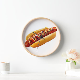 SlipperyJoe's Sommer-BBQ-Vibe-Hotdog in weichem Br Uhr