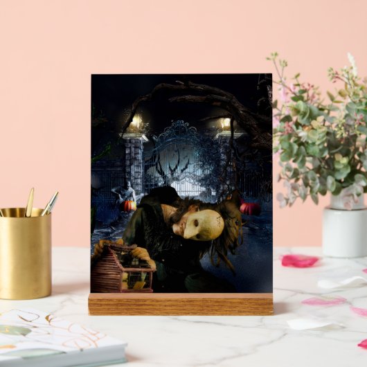 SlipperyJoe's spukhafte Halloween-beängstigende Wä Acrylschild (Hochzeit)