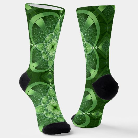 SlipperyJoe's St. Patrick's Day Fraktal Vortex hol Socken (Gewinkelt)