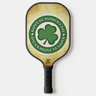 SlipperyJoe's St. Patrick's Day glänzendes dreiblä Pickleball Schläger
