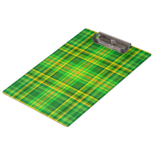 SlipperyJoe's St. Patrick's Day grün-gelbes Karo Klemmbrett