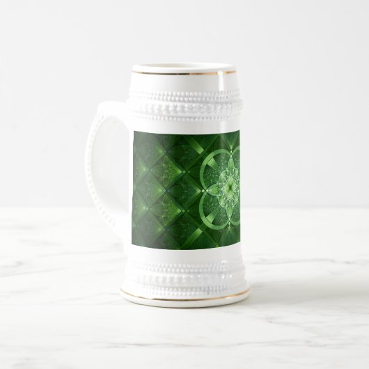 SlipperyJoe's St. Patrick's Day leuchtendes vierbl Bierglas (Vorderseite Links)
