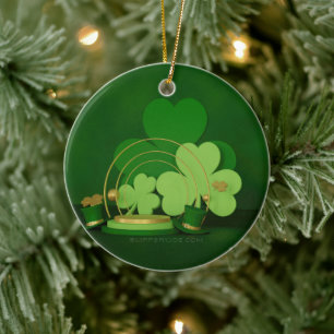 SlipperyJoe's St. Patrick's Day Thema Kobold Keramik Ornament