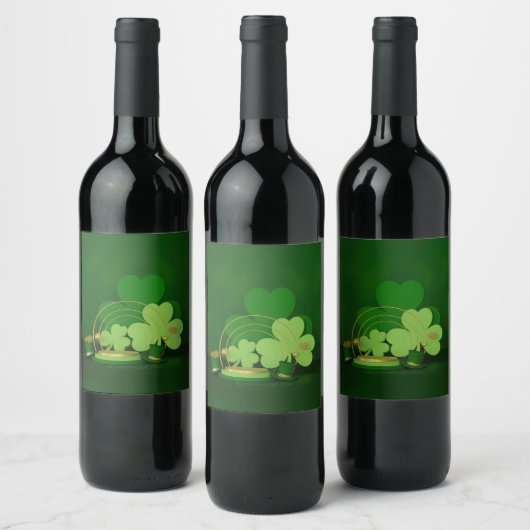 SlipperyJoe's St. Patrick's Day Thema Kobold Weinetikett (Flaschen)